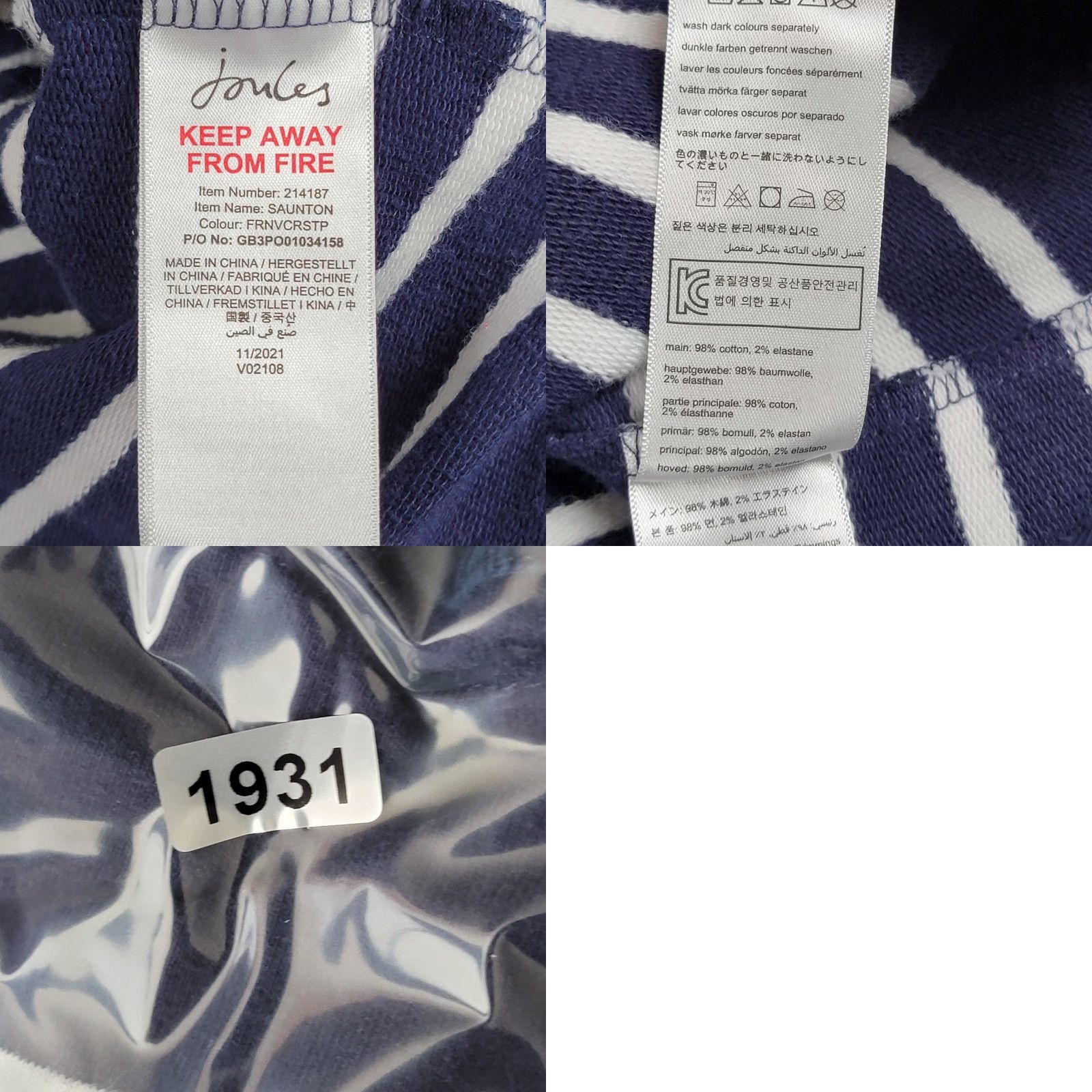 Vintage Joules Sweatshirt Striped Mock Neck Navy Blue Pullover 6 Women Regular Size Comfort Breathable Stretch Size M / US 6-8 / IT 42-44 - 10 Thumbnail