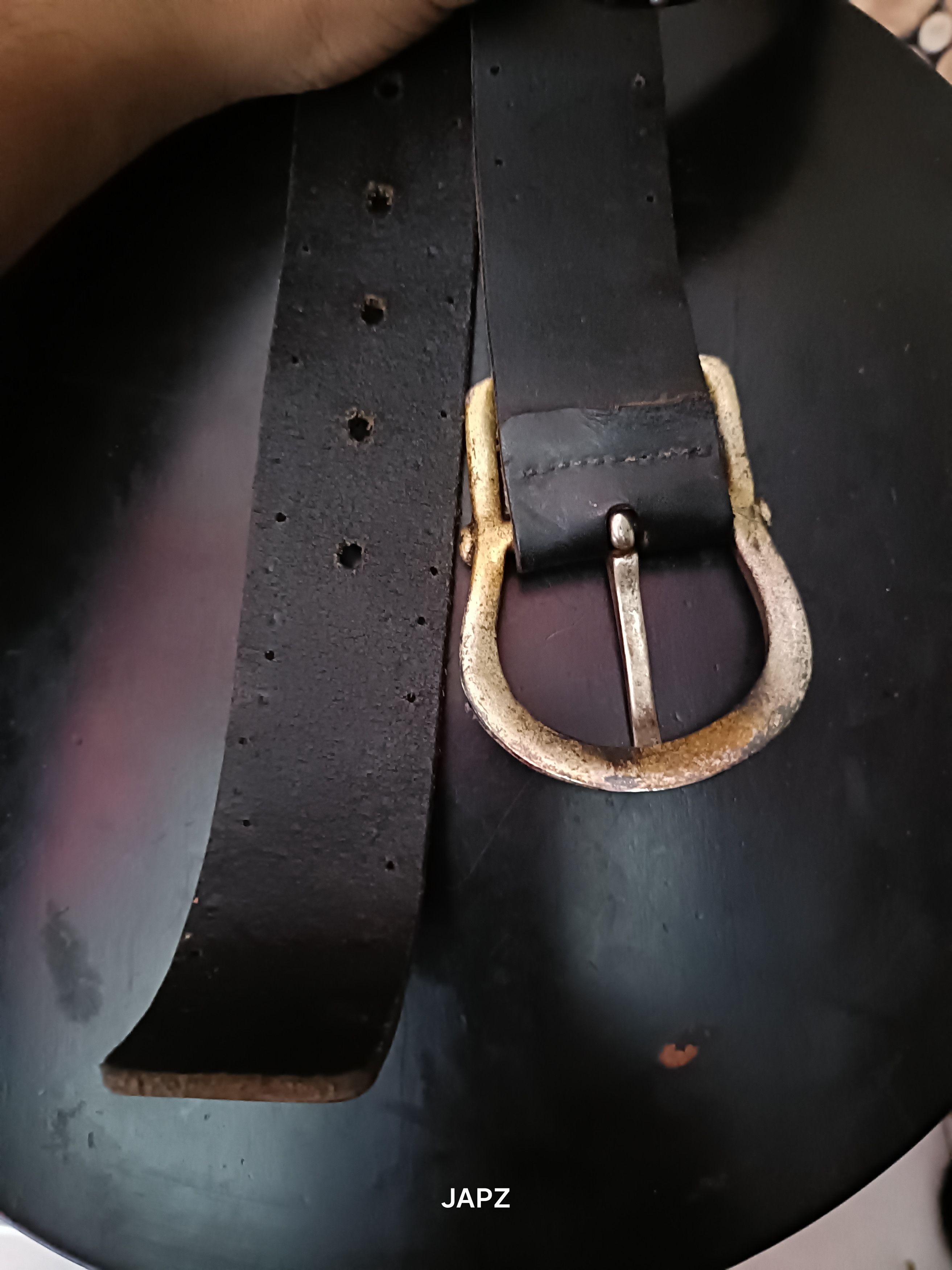 Vintage Vintage polham studded cowboy buckle Y2K leather belt Size 32 - 5 Thumbnail