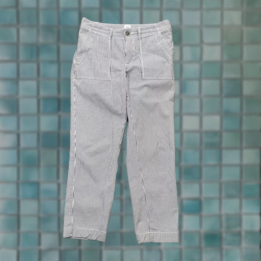 Gap Gap Pants Womens 4 Blue Striped Khaki Cropped Cotton Stretch Mid Rise Size 24" / US 00 / IT 34 - 1 Thumbnail