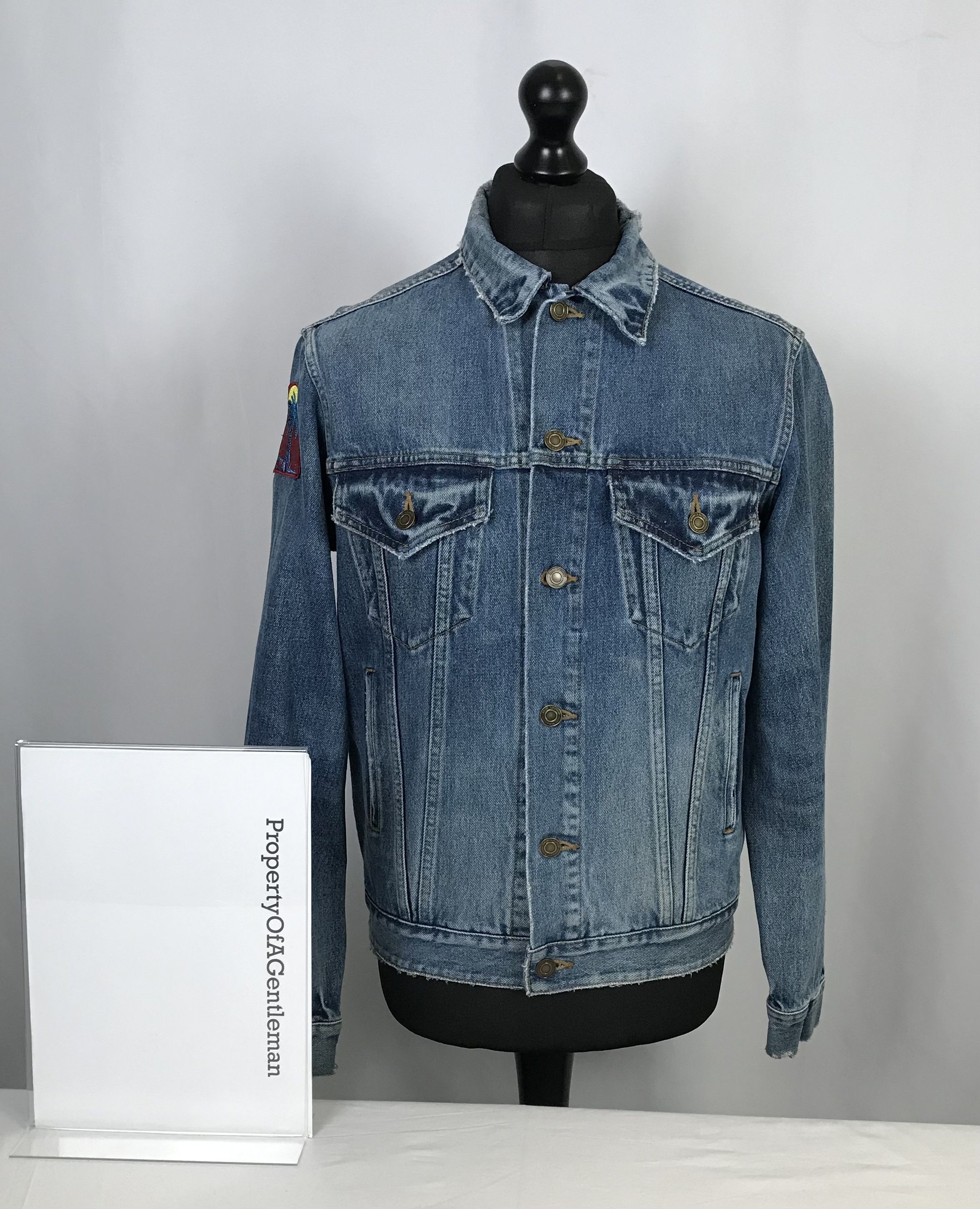 Denim Jacket with Palm Tree Shoulder Patch Menswear
