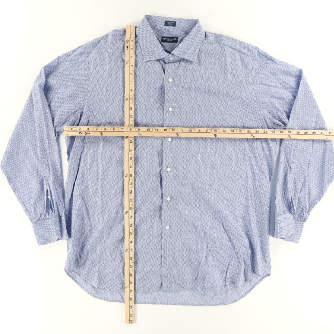 Peter Millar Peter Millar Shirt Button Up Cotton Solid Long Sleeve Dress 2XL Mens Size 48R - 3 Thumbnail