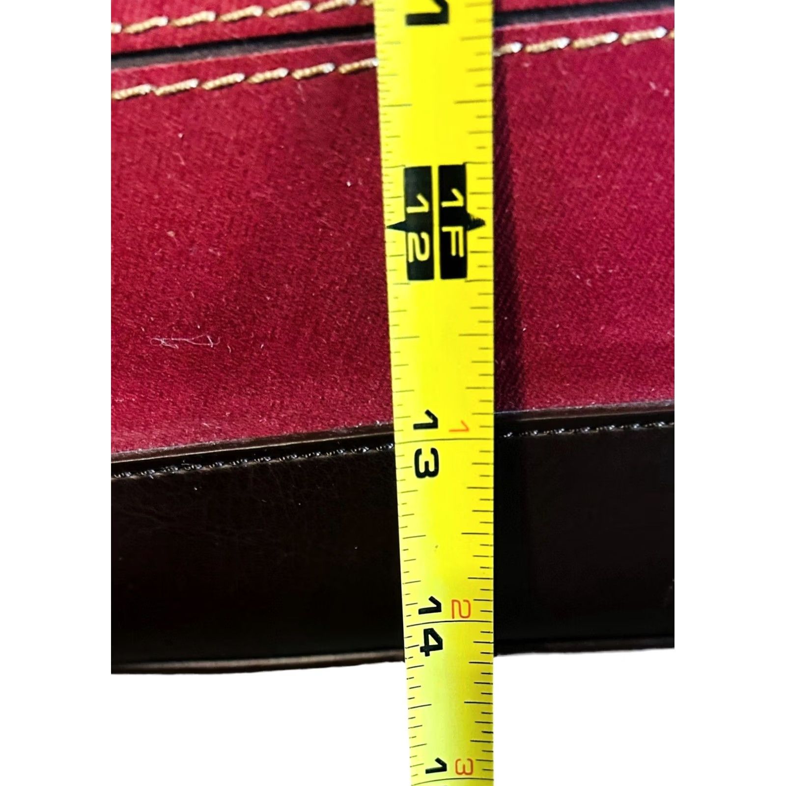 Vintage Diane Von Furstenberg Burgundy Canvas Suede Tote Women's Purse Handbag Size ONE SIZE - 7 Thumbnail