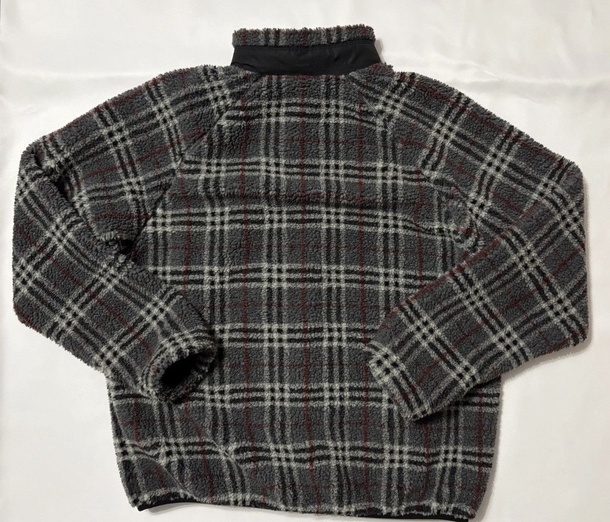 Burberry BURBERRY Dorian Check Fleece Jacket XL Dark Charcoal Size US XL / EU 56 / 4 - 15 Thumbnail