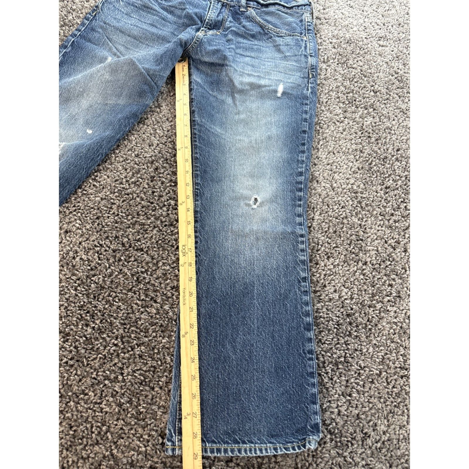 Old Navy Old Navy Jeans Mens 34x29 Distressed Bootcut Mid Wash Blue USA 90s Y2K Grunge Work Mens Jeans Size US 34 / EU 50 - 2 Thumbnail