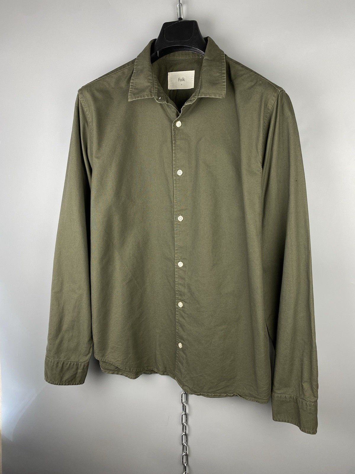 Folk Folk Button Up Khaki Long Sleeve Shirt Size US L / EU 52-54 / 3 - 2 Thumbnail
