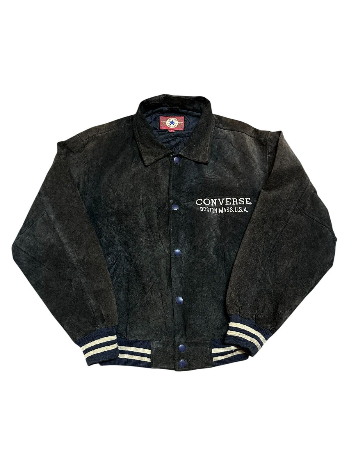 Converse × Vintage 90s converse genuine leather bomber jacket usa Size US M / EU 48-50 / 2 - 3 Thumbnail