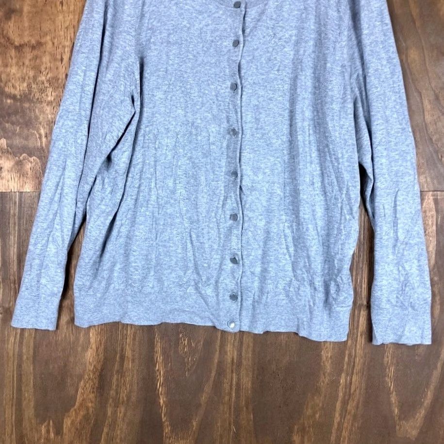 Talbots Talbots Womens Cardigan Gray Button Up Pima Cotton Blend 3X Sweater Knit Solid Casual Office Womens Size XXL / US 16-18 / IT 52-54 - 3 Thumbnail