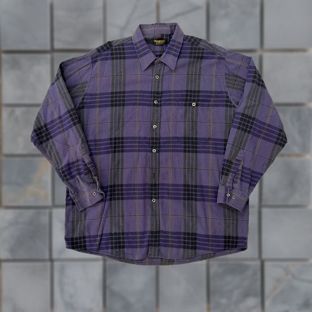 Vintage VINTAGE OshKosh B'gosh Shirt Mens 2XLT Purple Plaid Flannel Button Up Size US XXL / EU 58 / 5 - 1 Thumbnail