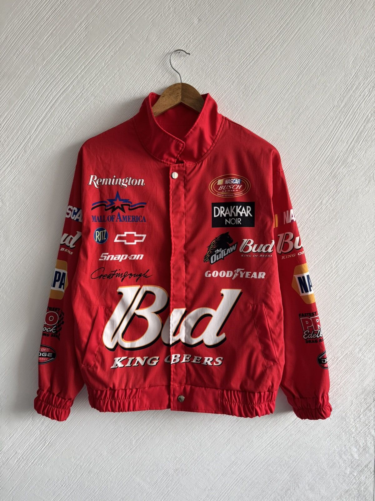 NASCAR VTG NASCAR Racing Bomber Jacket Bud King of Beers Remington Size US S / EU 44-46 / 1 - 1 Thumbnail