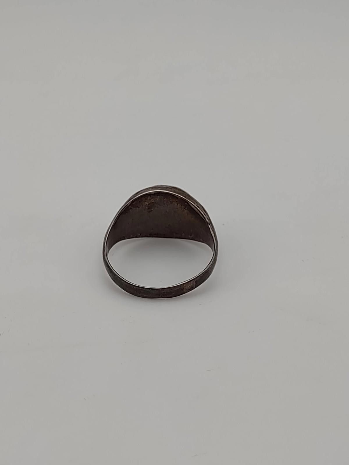 The Unbranded Brand Sterling 925 Engraved Signet Ring Art Nouveau Style 9.5 Size ONE SIZE - 2 Thumbnail