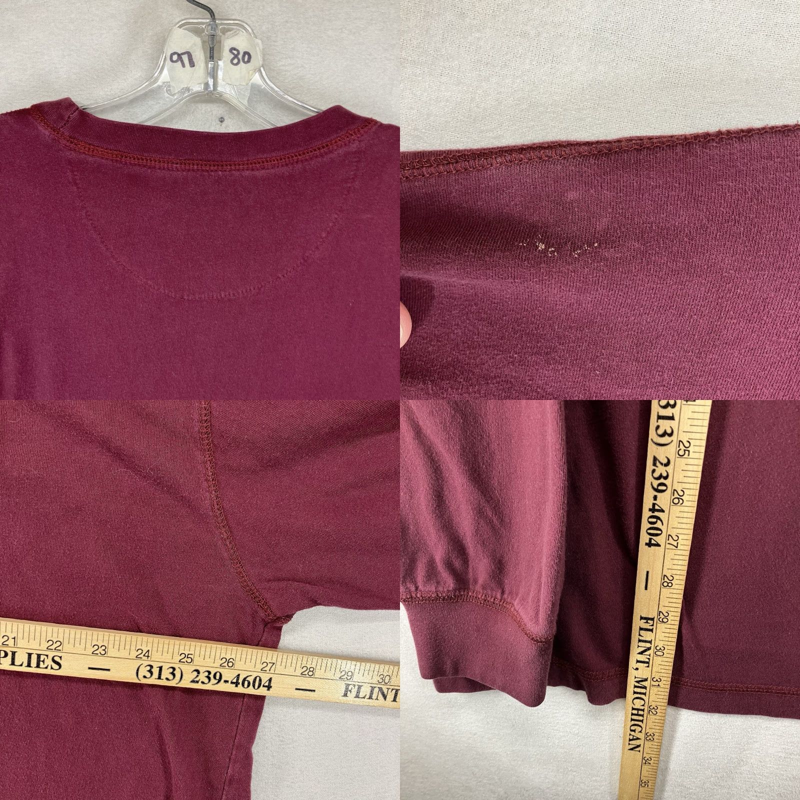 Vintage VINTAGE Gravel Gear Men’s T-Shirt Long Sleeve Merlot 2XL Red Cotton Knit Crew Neck Fisherman Pockets Heavyweight Outdoor Work Wear Mens Size US XXL / EU 58 / 5 - 10 Thumbnail