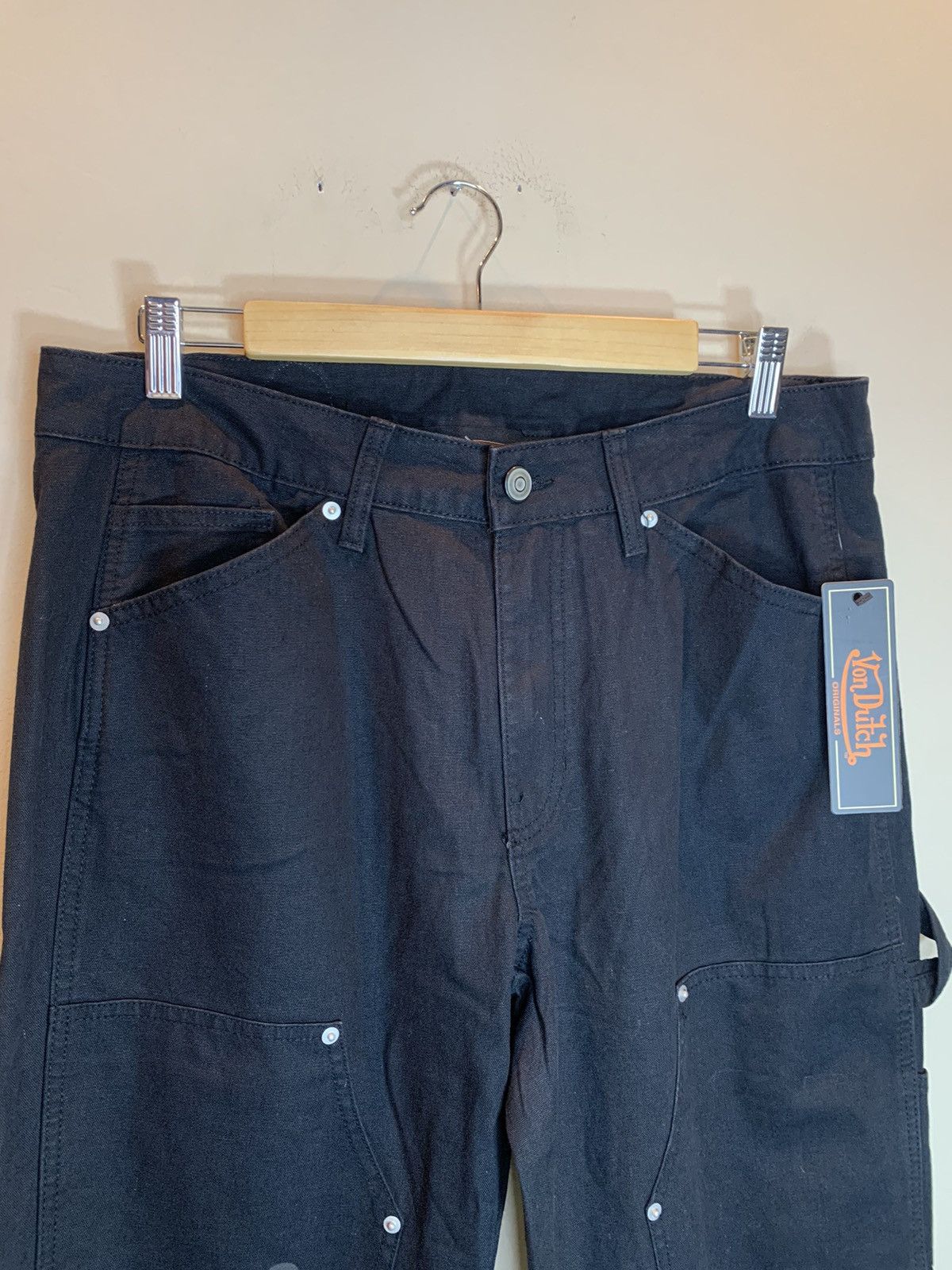*RARE* New Von Dutch Double Knee Eyeball Patch Pants Jeans