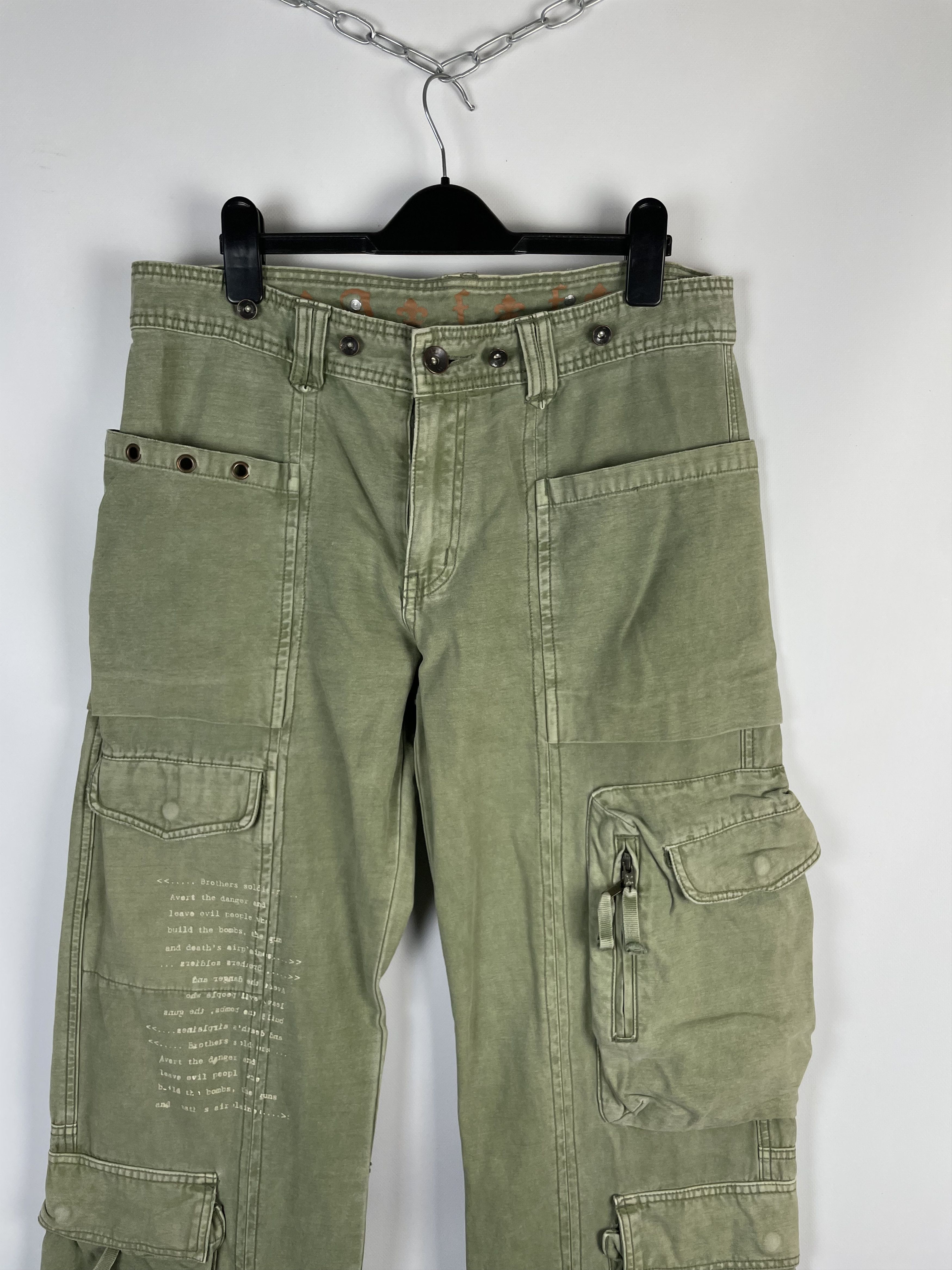 Japanese Brand Y2K Pants Cargo Japan Style Multi Pocket Bondage Size US 34 / EU 50 - 9 Thumbnail