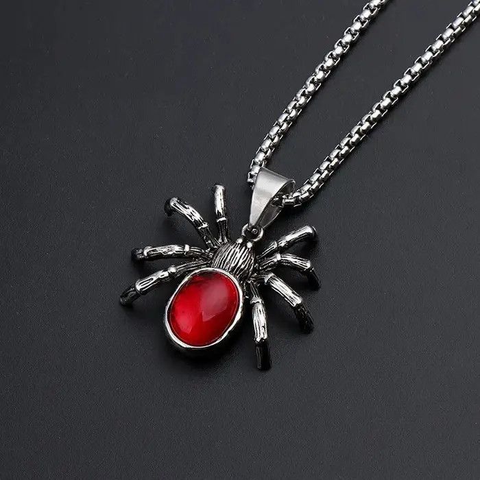 Jewelry × Vintage Red Stone Spider Pendant Necklace Size ONE SIZE - 1 Thumbnail