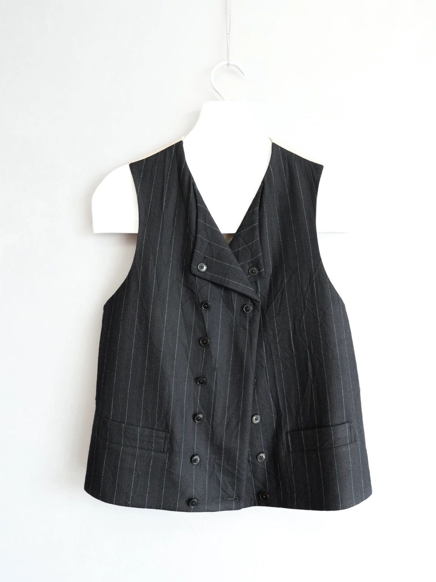 Yohji Yamamoto Yohji Yamamoto 11AW Black/Red Striped MultiButton Vest Size US L / EU 52-54 / 3 - 3 Thumbnail
