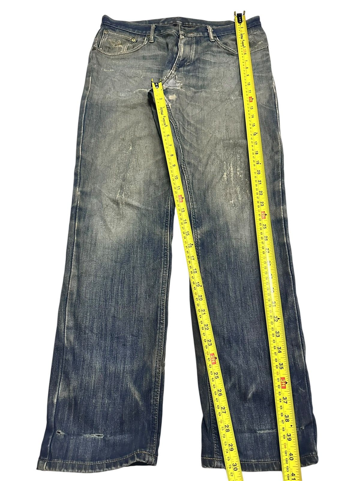 Edwin Edwin Vintage Distressed Straight Loose With Faded Wash Size US 33 - 12 Thumbnail