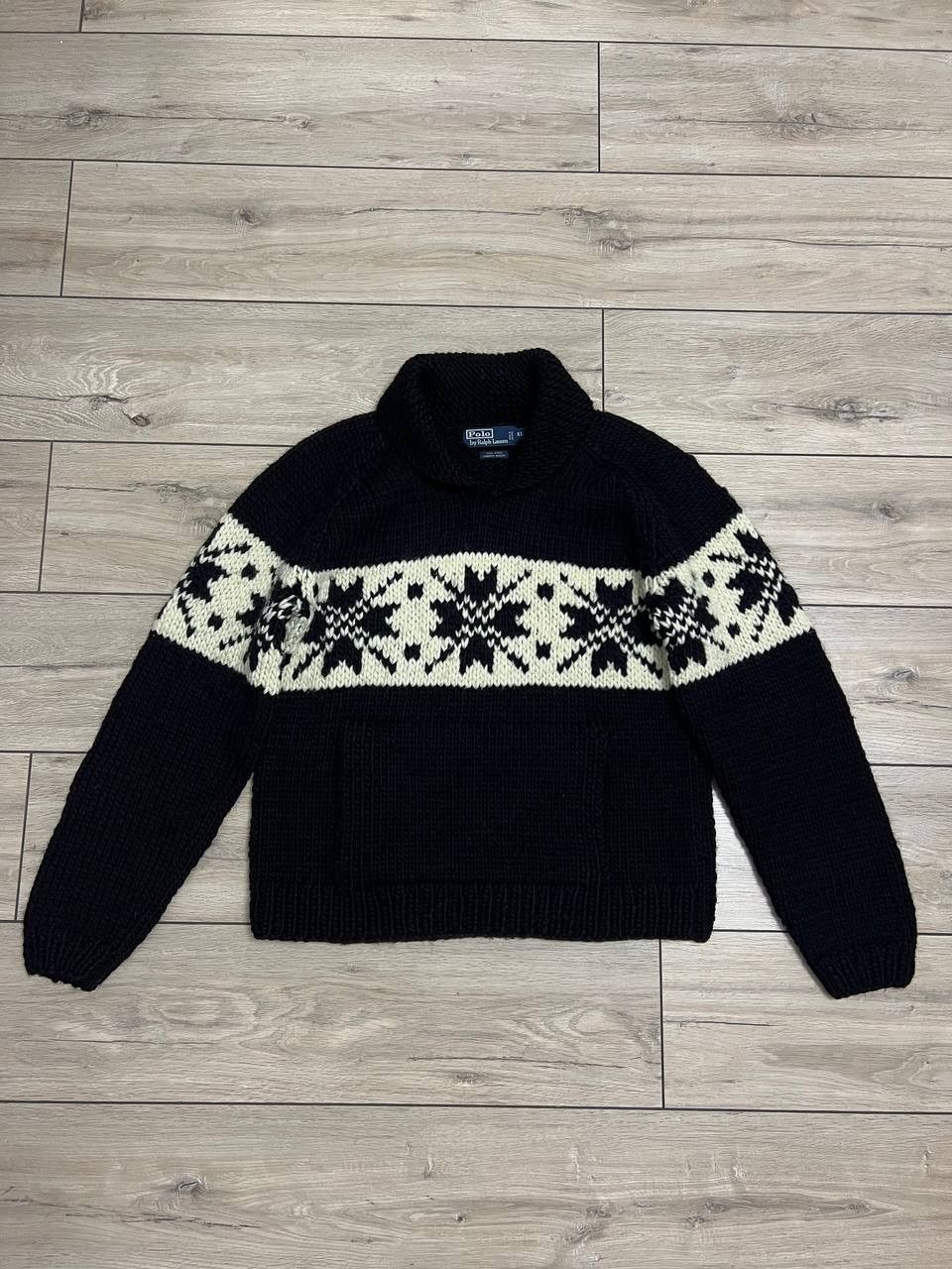 Polo Ralph Lauren 2005 Hand-Knit Ralph Lauren Polo Fair Isle Shawl Sweater XL Size US XL / EU 56 / 4 - 1 Thumbnail