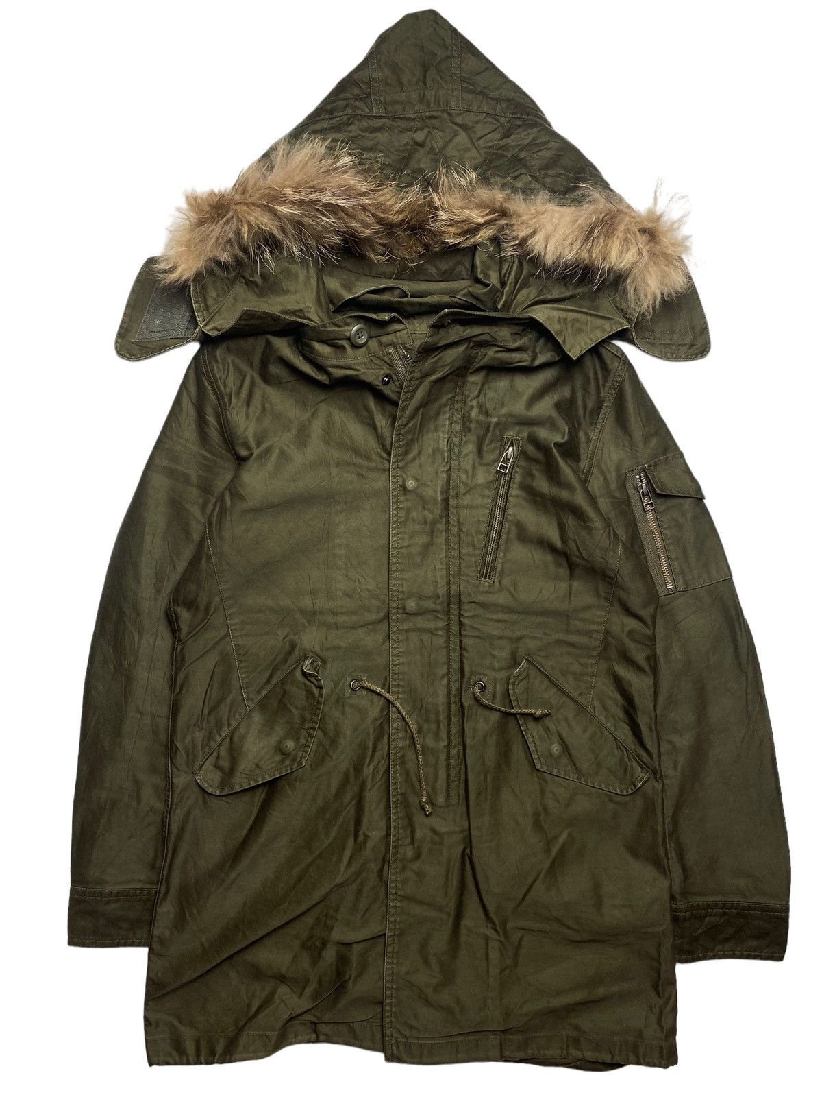 If Six Was Nine × Japanese Brand × Le Grande Bleu (L.G.B.) 2000s Union Station - Fur Raccoon Hoodie Cargo Jacket Size US M / EU 48-50 / 2 - 5 Thumbnail
