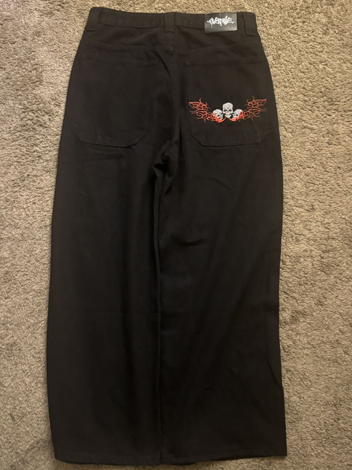 Southpole Super baggy black jeans with red skull design Size US 32 / EU 48 - 1 Thumbnail