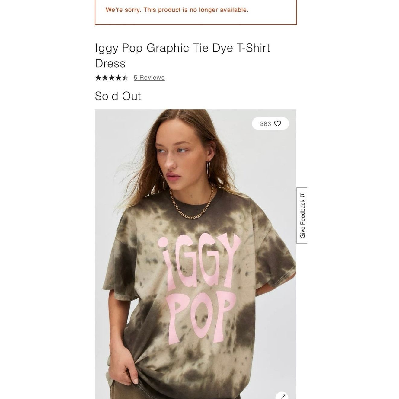 Urban Outfitters Iggy Pop Graphic Tie Dye T-Shirt Dress Size S/M Size ONE SIZE - 5 Thumbnail