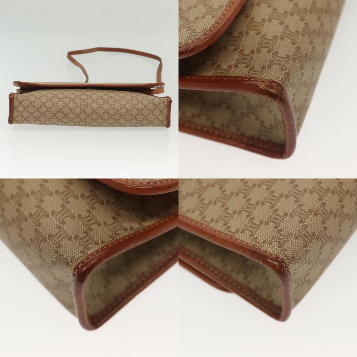 Celine CELINE Macadam Canvas Shoulder Bag Pvc Beige Gold Size ONE SIZE - 10 Thumbnail