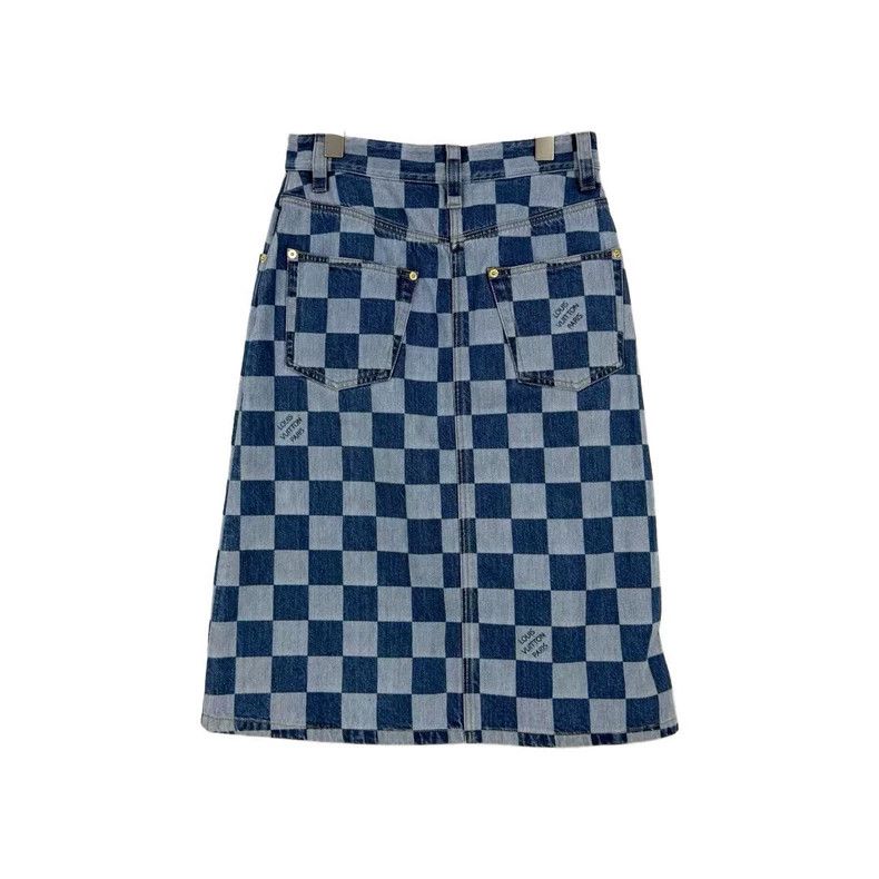 Louis Vuitton Louis Vuitton Washed blue checkerboard sailor button denim Size 35" - 2 Thumbnail