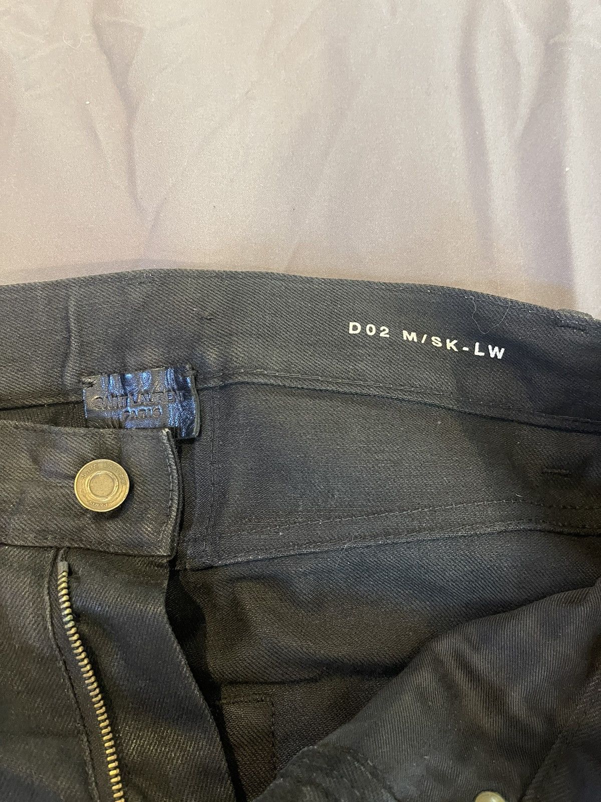 Yves Saint Laurent Saint Laurent black wax denim jeans Size US 28 / EU 44 - 2 Thumbnail