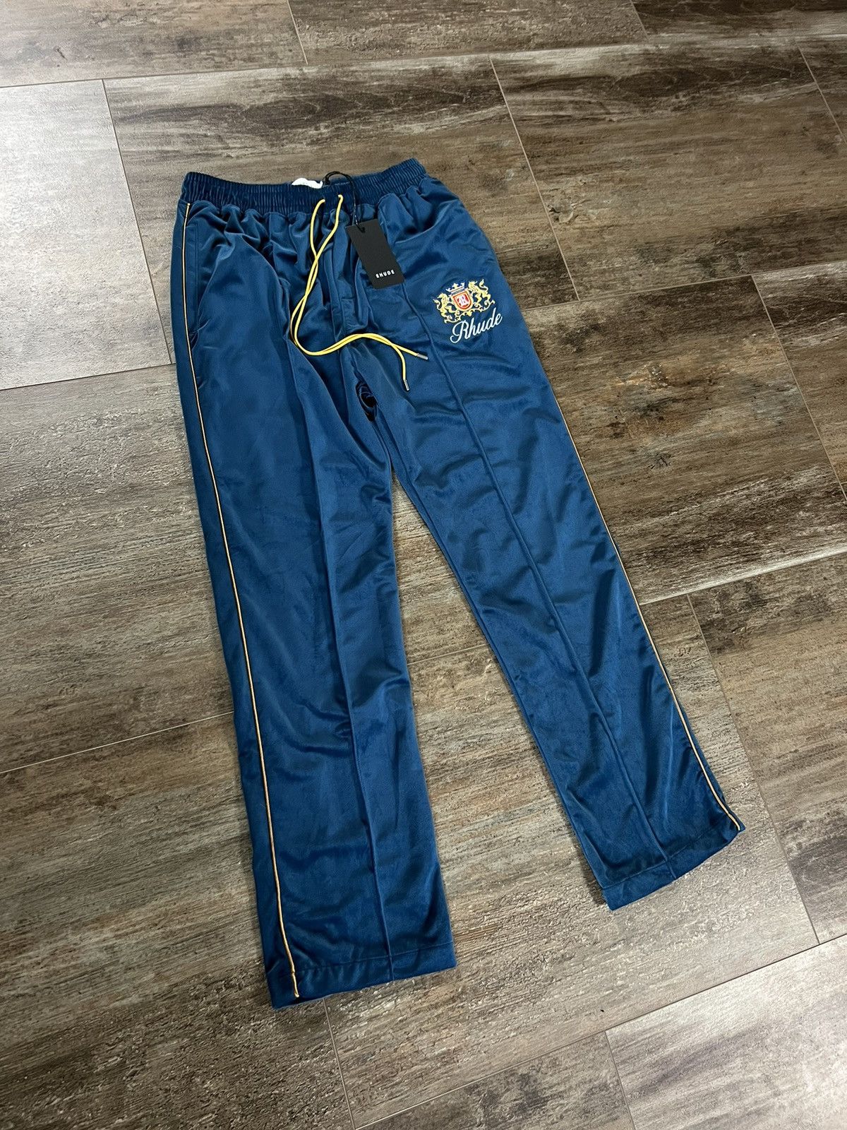 Rhude NEW Rhude Pants Embroidered Velvet Blue Size US 36 / EU 52 - 2 Thumbnail