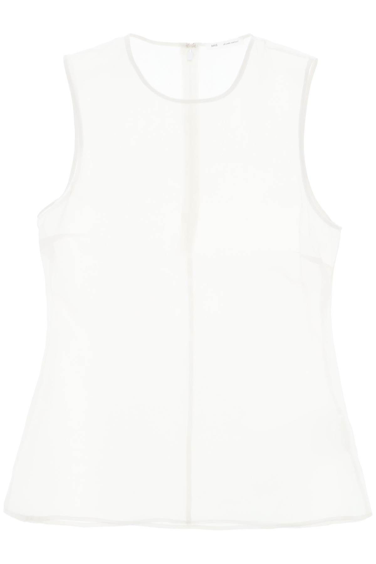 image of Ami Alexandre Matiussi Sleeveless Silk Top In in Craie, Women's (Size Medium)