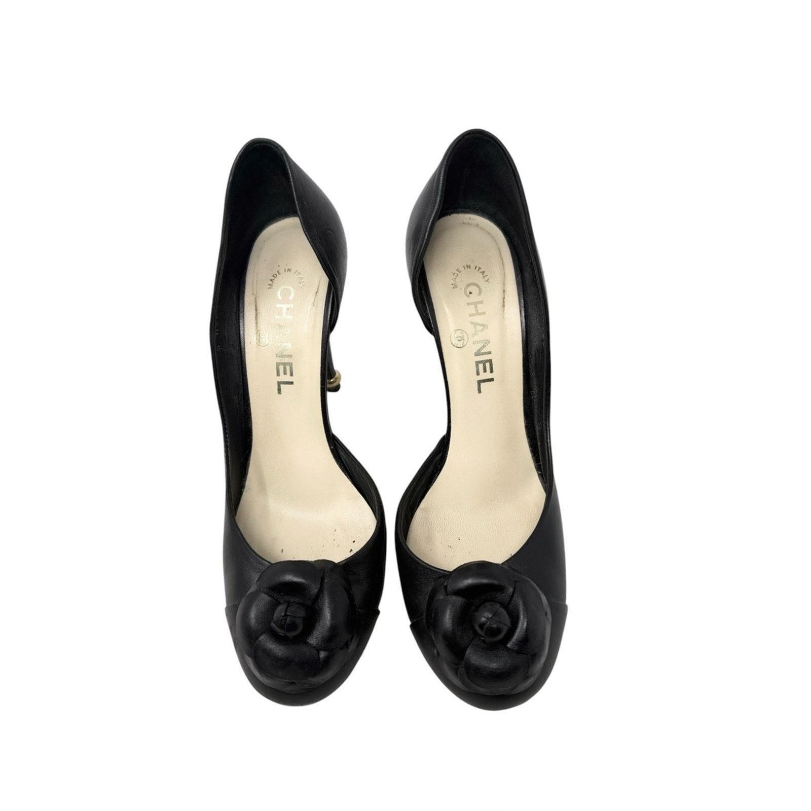 Chanel Chanel CC Black Leather Camellia Half D’Orsay Pumps Size 39 Size US 9 / IT 39 - 4 Thumbnail