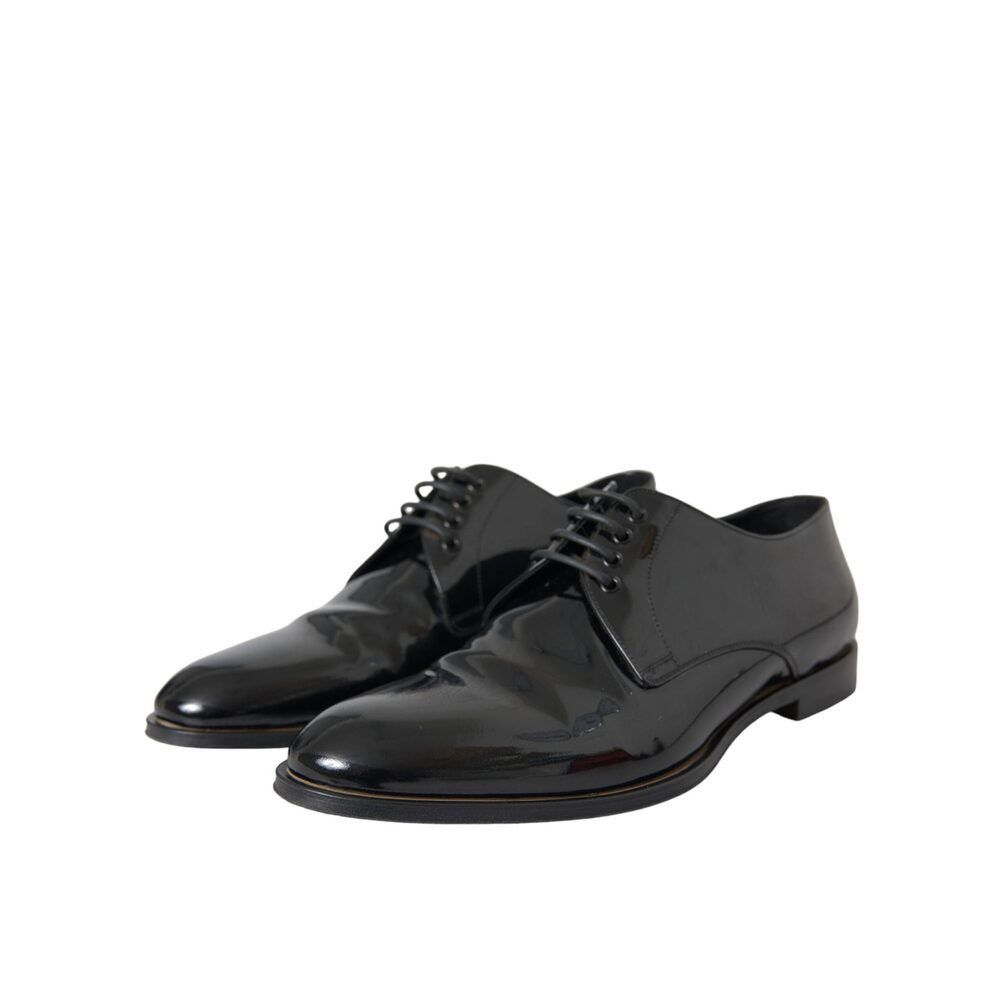 Dolce & Gabbana Dolce & Gabbana Black Patent Leather Derby Formal Dress Shoe Size US 9 / EU 42 - 3 Thumbnail