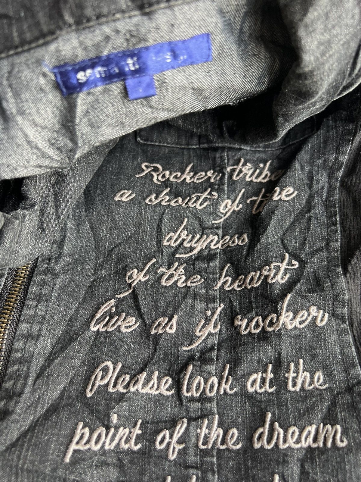 KMRii Semantic Design 🇯🇵 Junya Anarchy Poems Denim Shirt Jacket Size US M / EU 48-50 / 2 - 9 Thumbnail