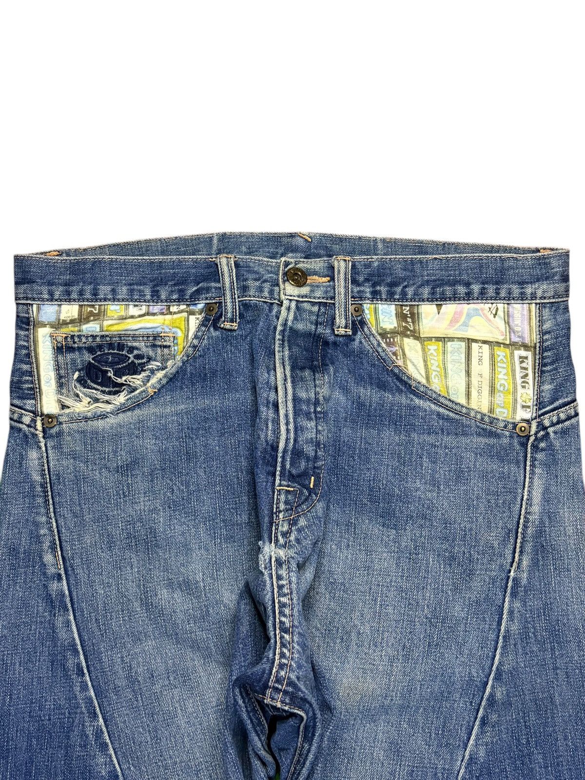Japanese Brand × Southpole Vintage Japanese Brand Mud Wash Spiral Leg Baggy Jeans Size US 33 - 4 Thumbnail