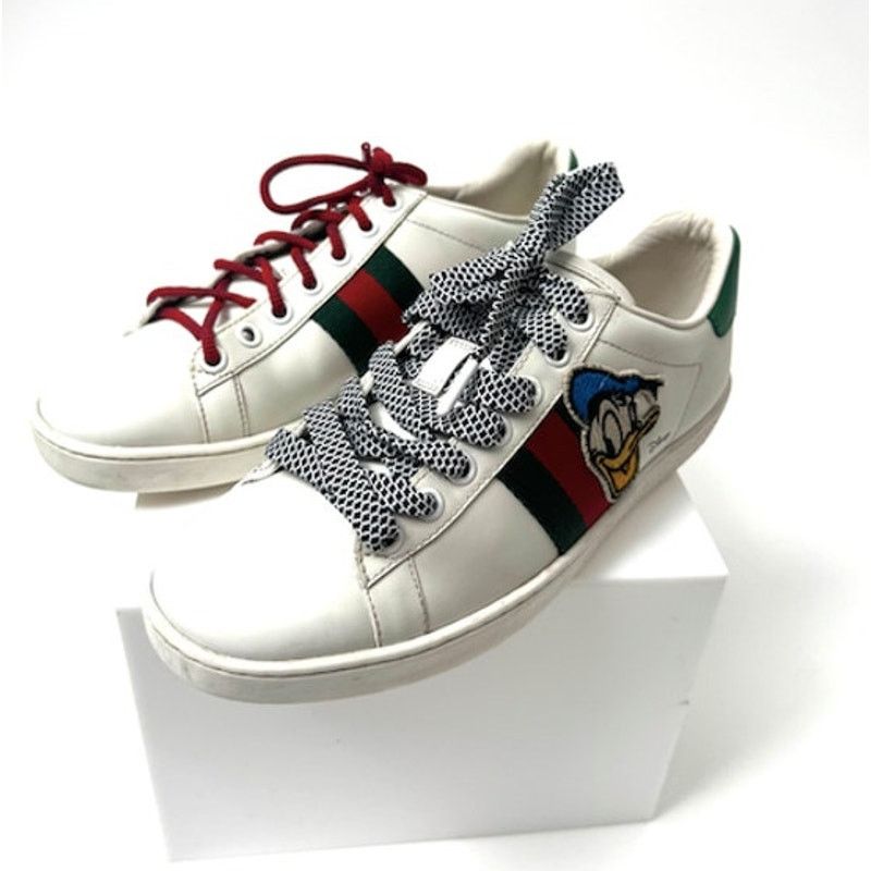 Gucci Disney x Gucci New Ace Donald Duck Patch Sneakers Size 4.5 Size US 4.5 / IT 34.5 - 1 Thumbnail