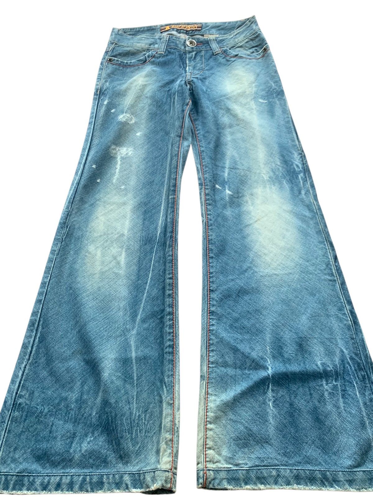 Japanese Brand Super flare BUCKAROO japanese blue levi's faded jeans lgb Size US 29 - 5 Thumbnail