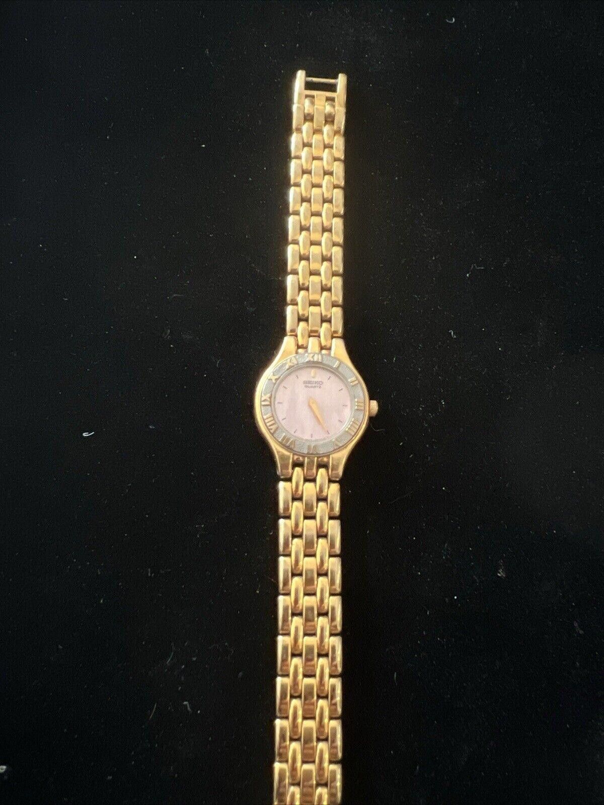 Seiko Vintage Seiko Ladies Quartz Watch Pink Face New Battery Size ONE SIZE - 9 Thumbnail