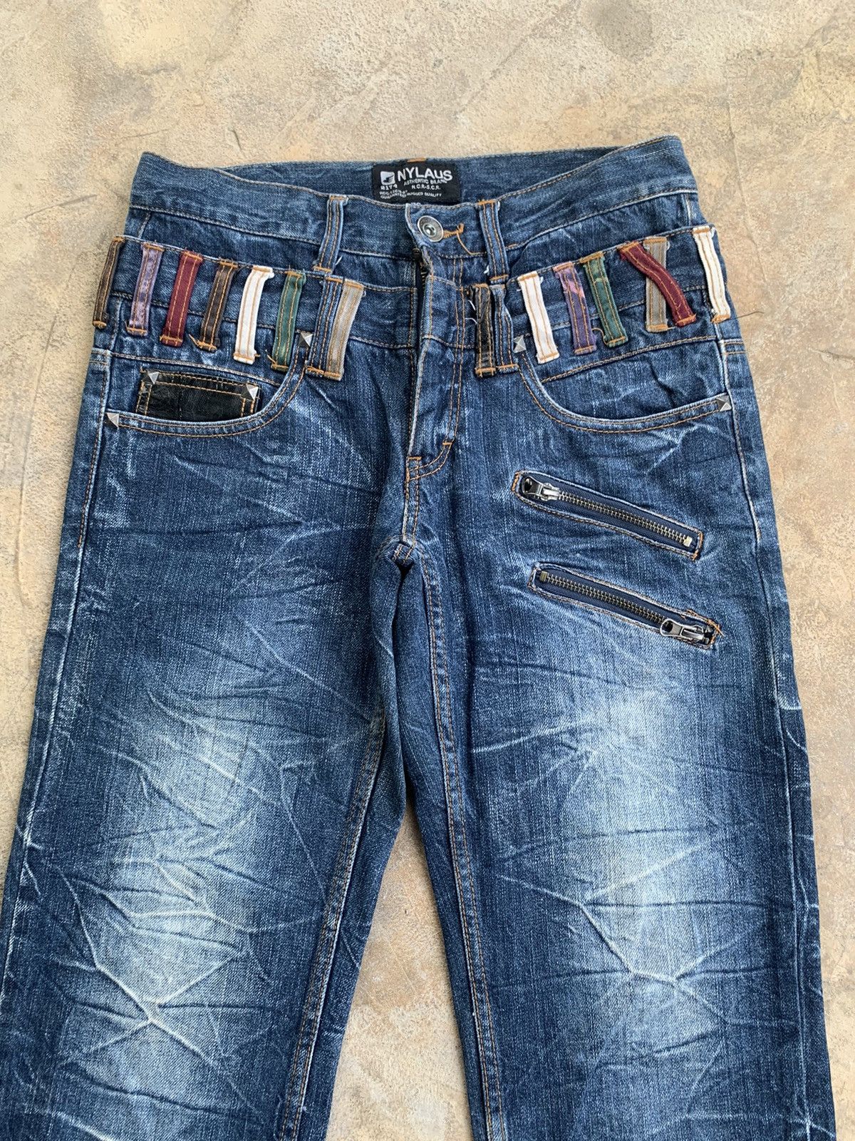 Japanese Brand × Kapital × Vintage NYLAUS DOUBLE WAIST RUSTY DISTRESSED DENIM🎌 Size US 29 - 4 Thumbnail