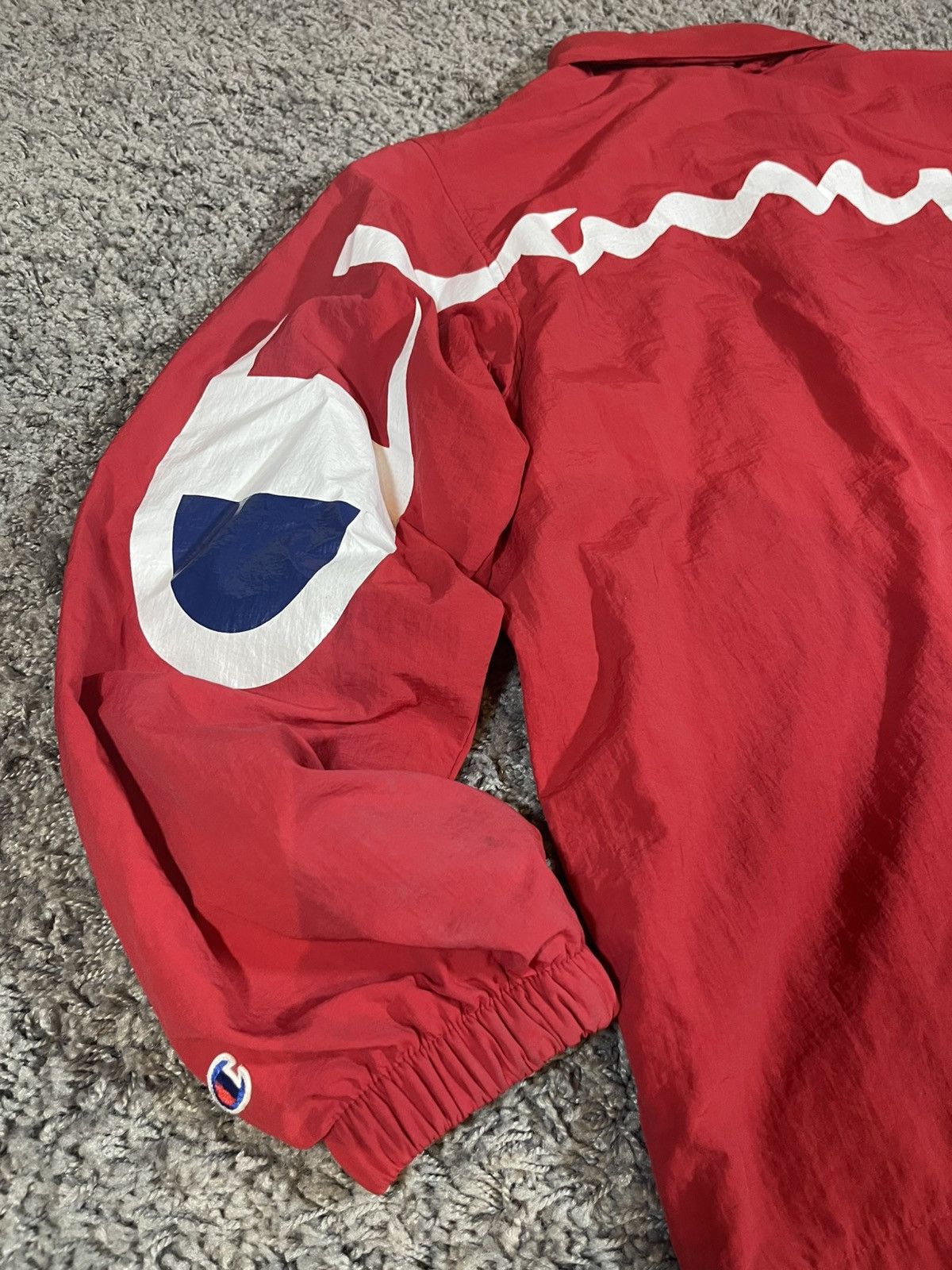 Champion × Supreme 2018SS Supreme Champion Track Hooded Jacket Red Size US M / EU 48-50 / 2 - 9 Thumbnail