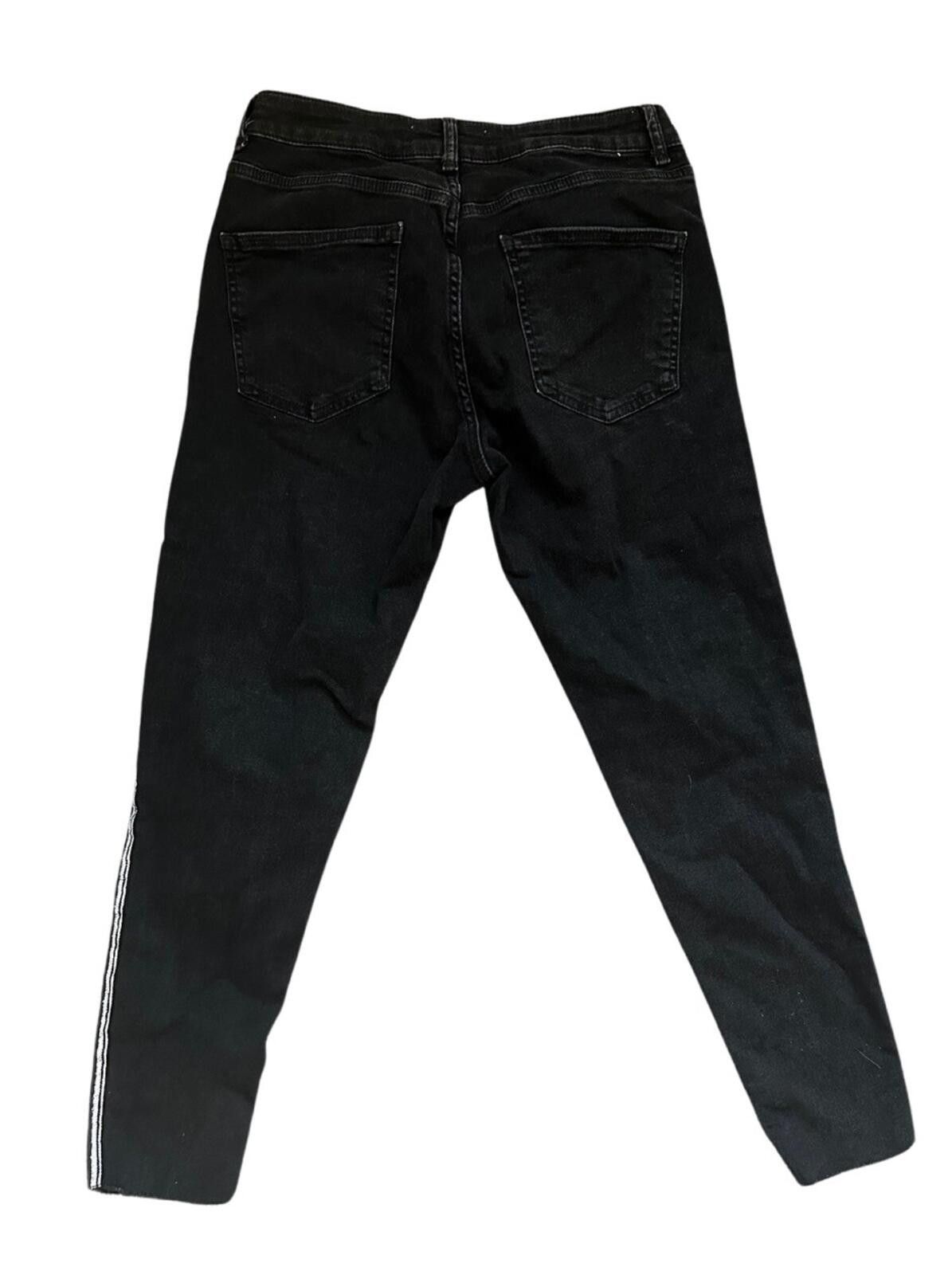 Denim & Co. Denim Co. Black Jeans Silver Stripe made in turkey Size 10 Size 42" / US 20 - 2 Thumbnail