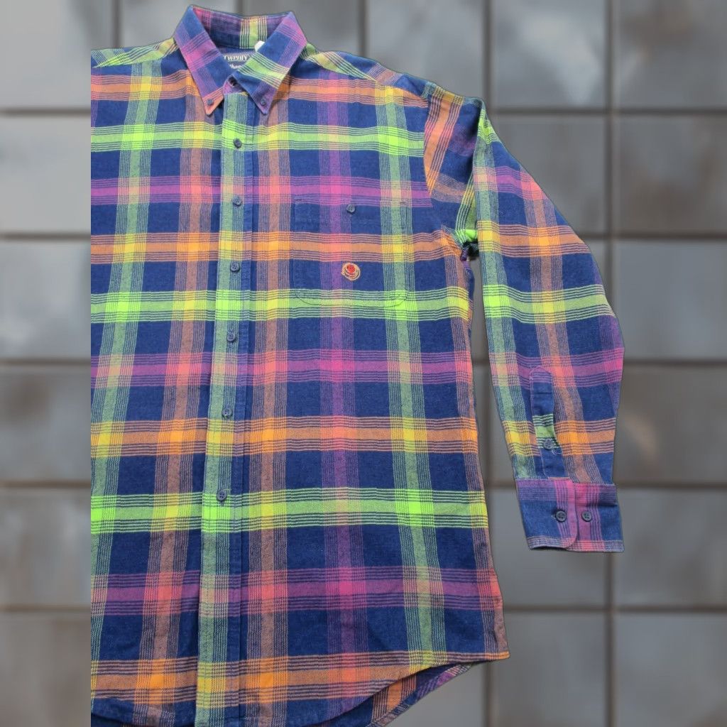 Wrangler VINTAGE Wrangler Twenty-X Shirt Mens L Button-Up Long Sleeve Plaid Western USA Size US L / EU 52-54 / 3 - 1 Thumbnail