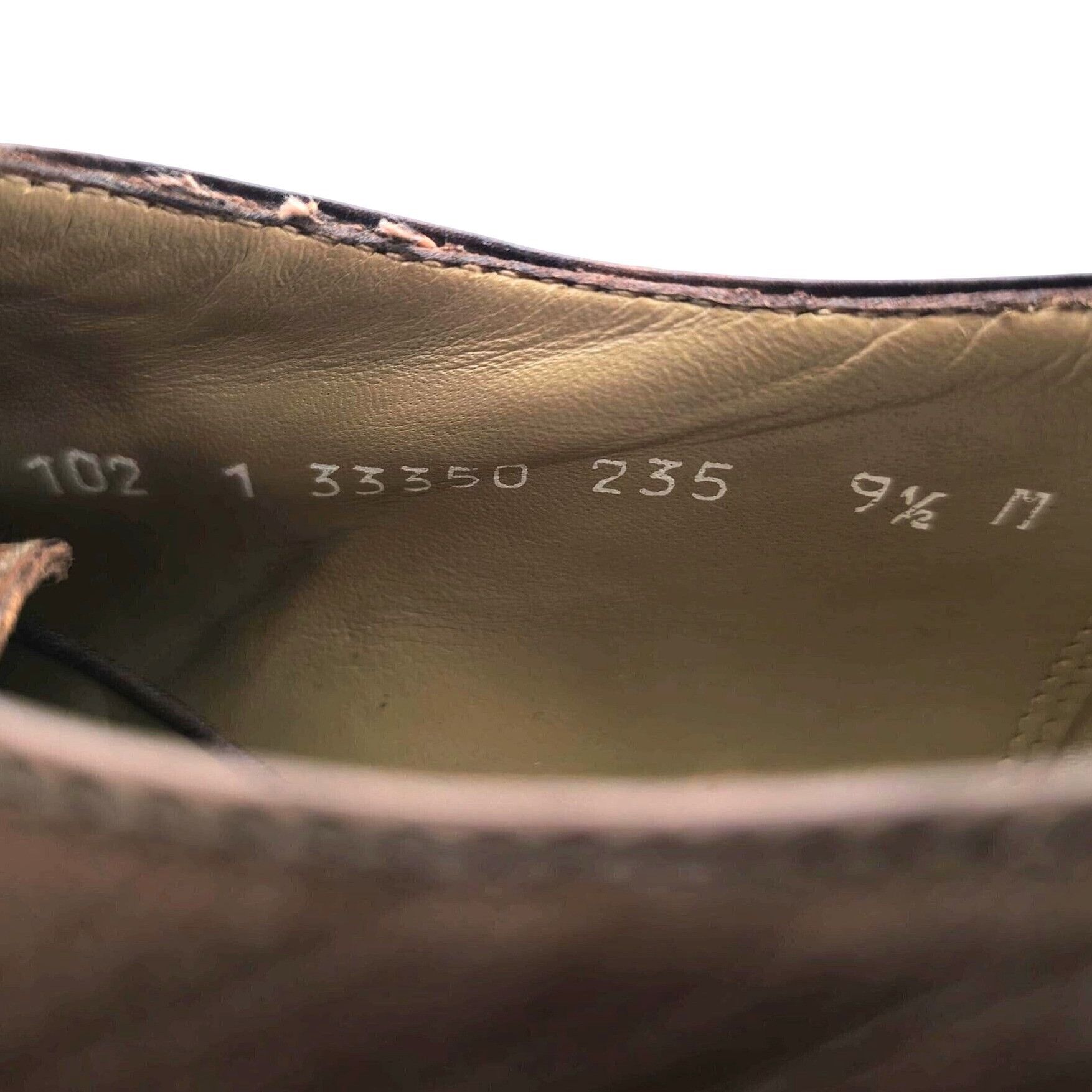 Vintage R. Martegani Italy Exotic Alligator and Woven Fabric Brown D Size US 9.5 / EU 42-43 - 8 Thumbnail
