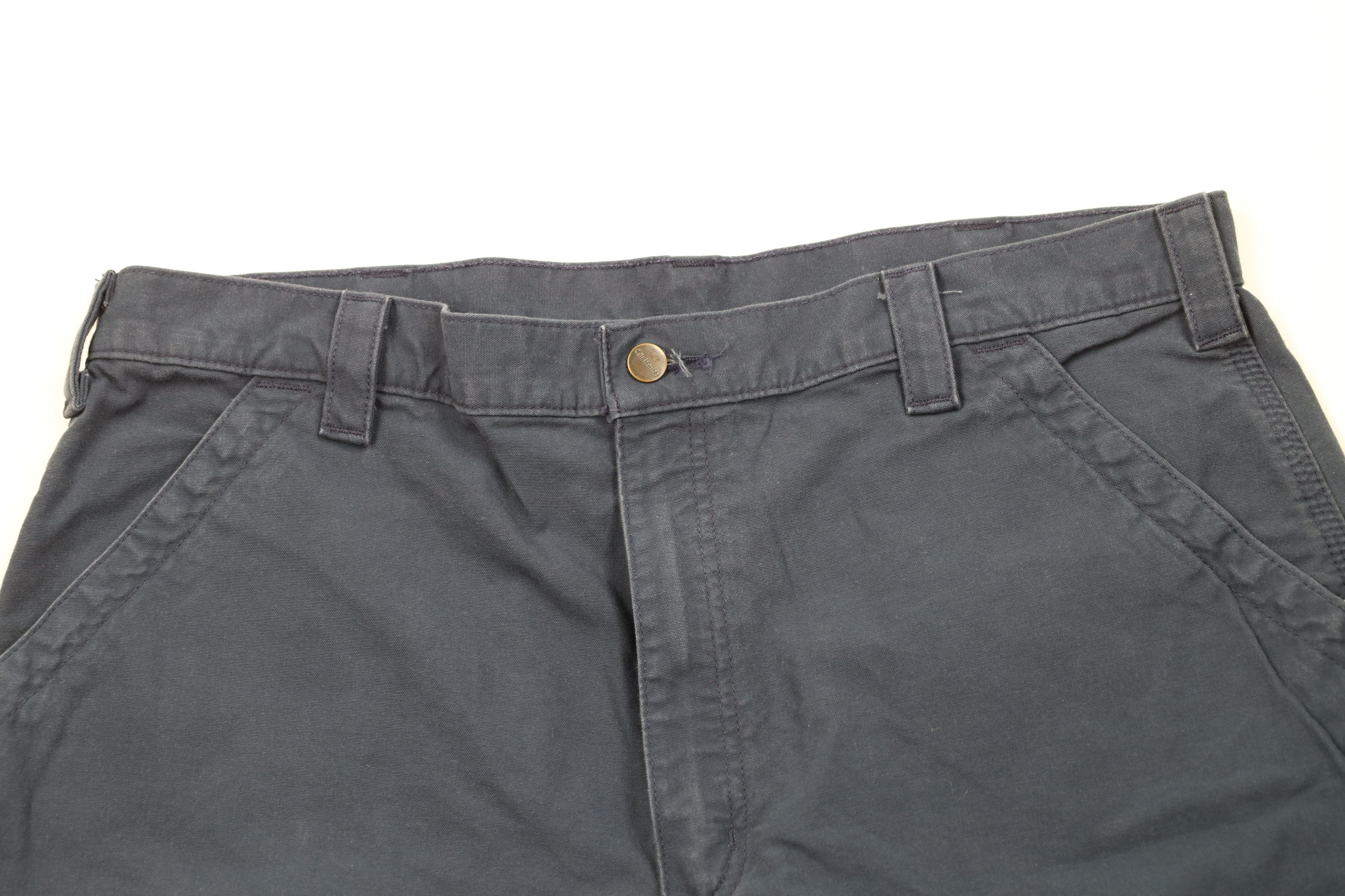 Carhartt Vintage Y2K Carhartt Spell Canvas Dungaree Shorts Navy Blue Size US 40 / EU 56 - 2 Thumbnail