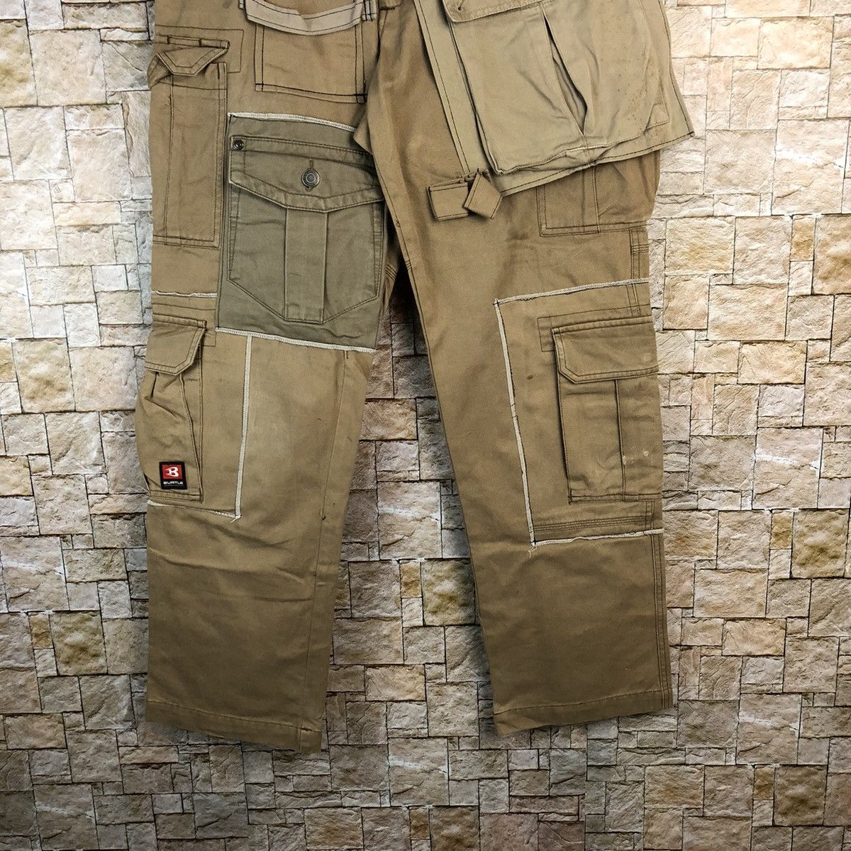 Japanese Brand DL Burtle Brown Custom Cargo Multipocket Pants #A969 Size US 30 / EU 46 - 3 Thumbnail