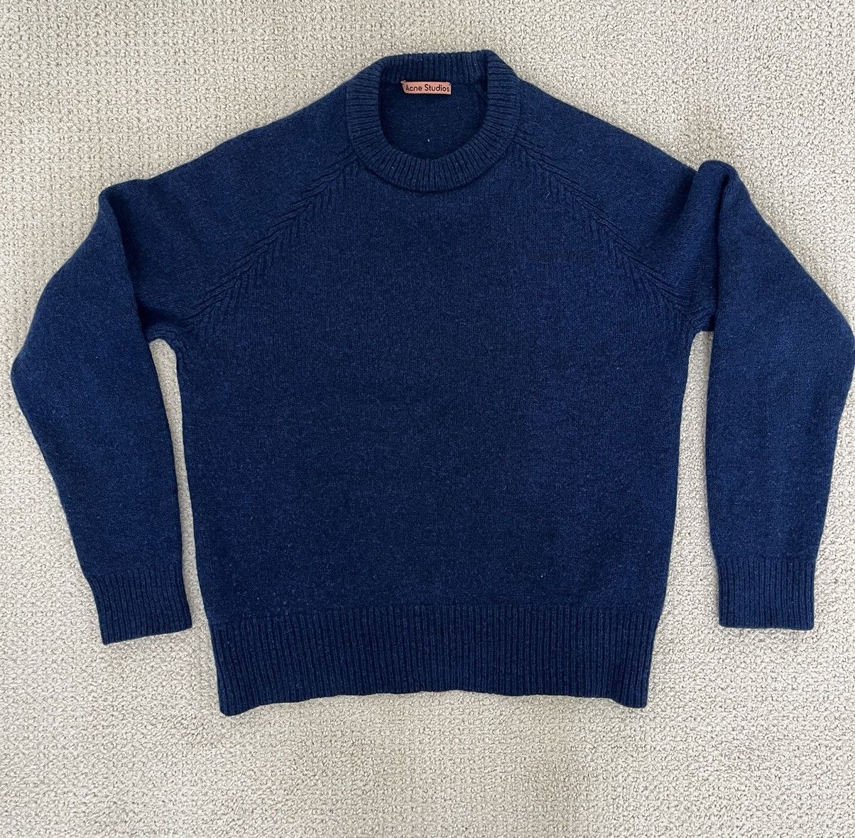 image of Acne Studios Wool Crewneck Sweater in Blue, Men's (Size Small)