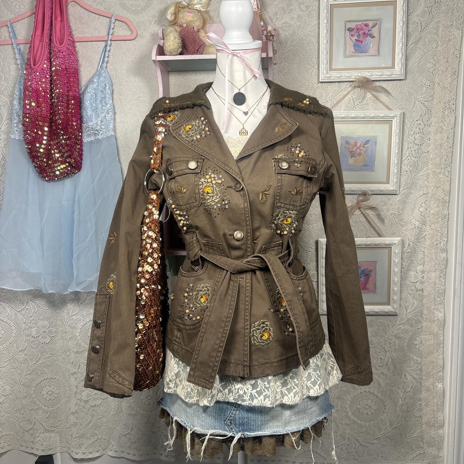 Other vintage fitted floral fairy brown jacket Size M / US 6-8 / IT 42-44 - 1 Thumbnail