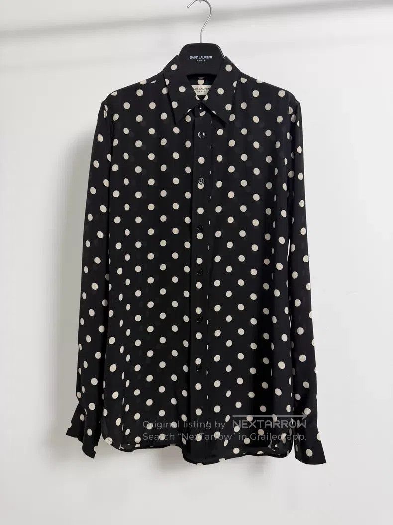 Saint Laurent Paris Saint Laurent Paris size 39 Mulberry Silk Black and White P Size US S / EU 44-46 / 1 - 1 Thumbnail