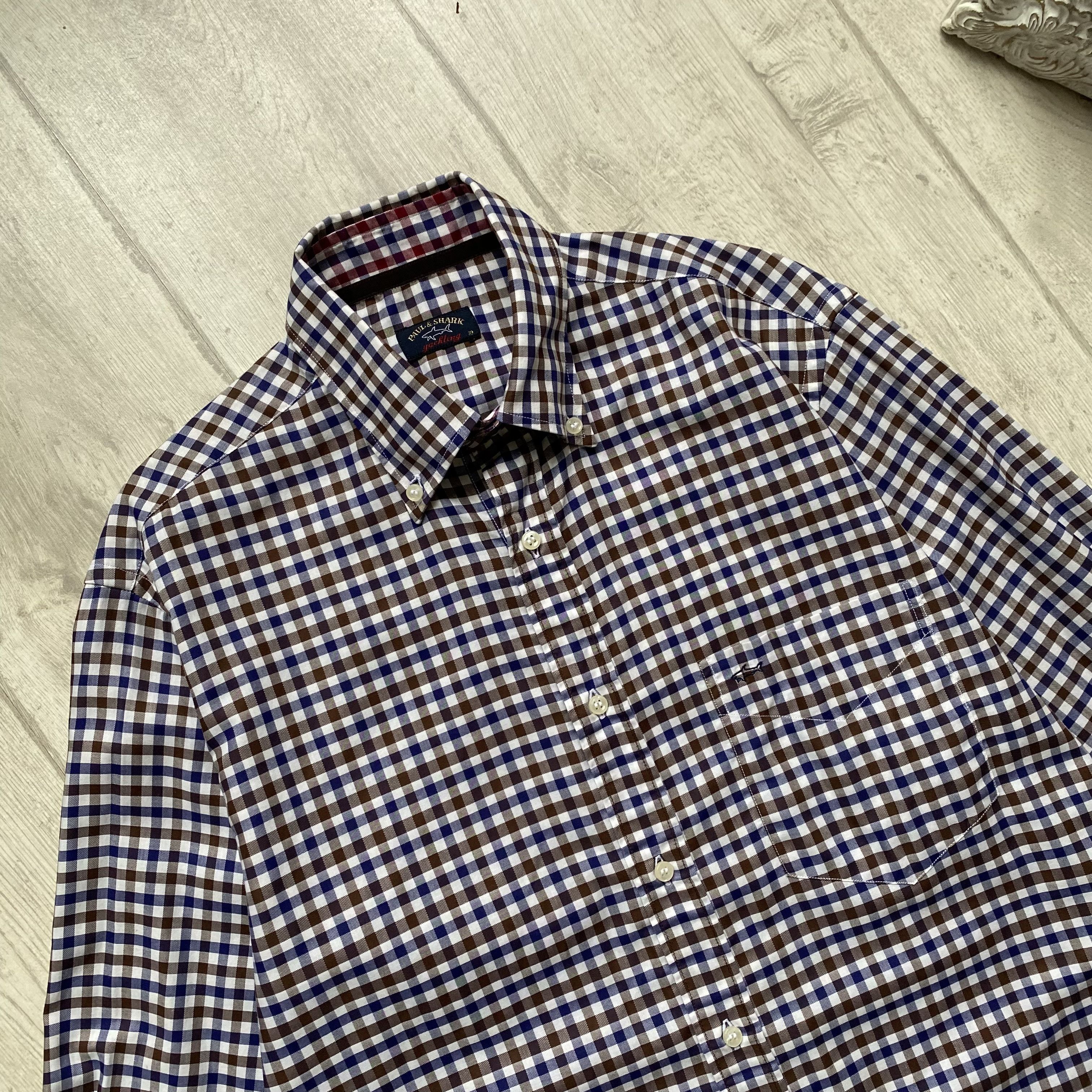 Paul & Shark 🛥️ Paul & Shark Yachting shirt checkered plaid small logo Size US M / EU 48-50 / 2 - 3 Thumbnail