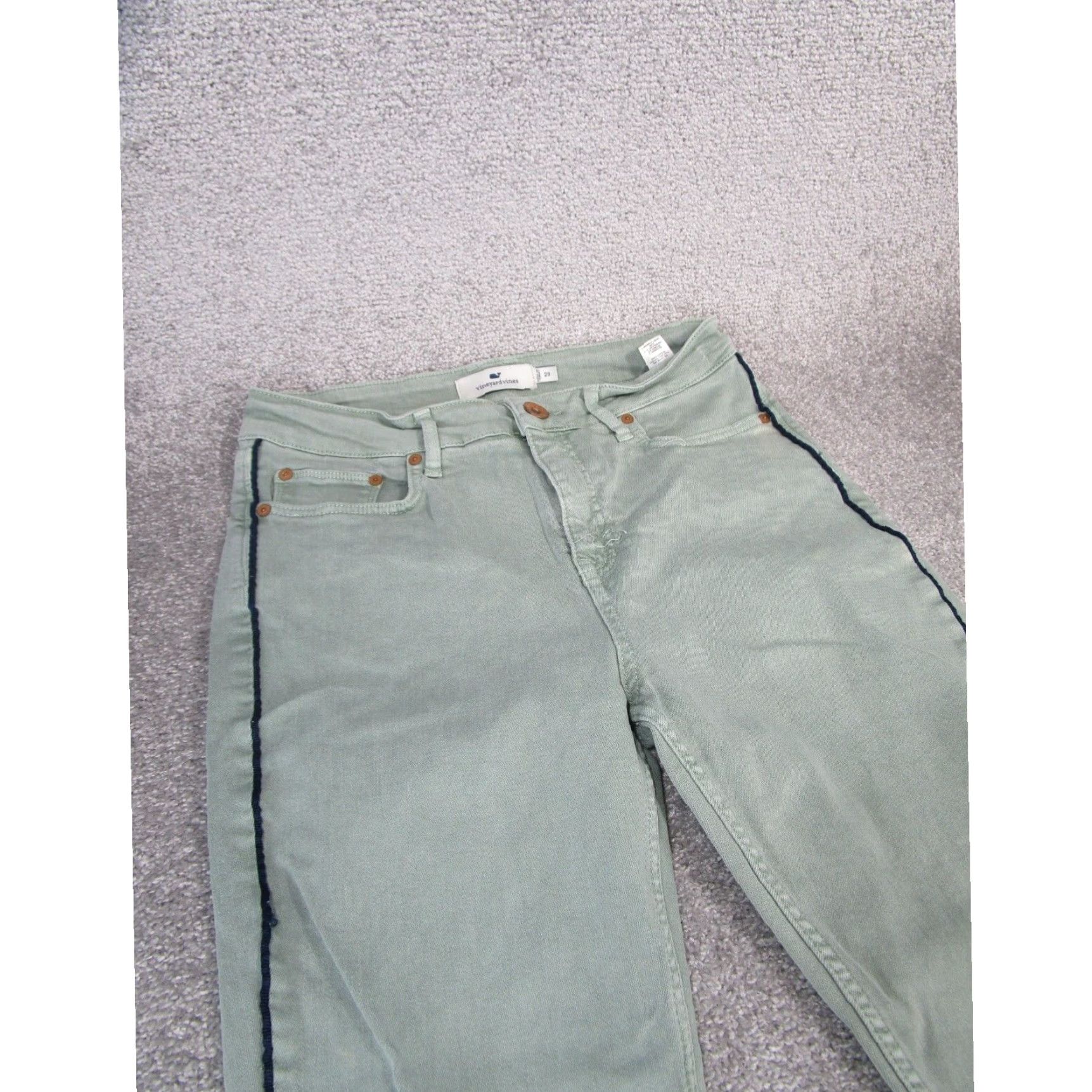 Vineyard Vines Vineyard Vines Womens High Rise Kick Flare Jeans 29 Light Green Denim Size 29" - 5 Thumbnail