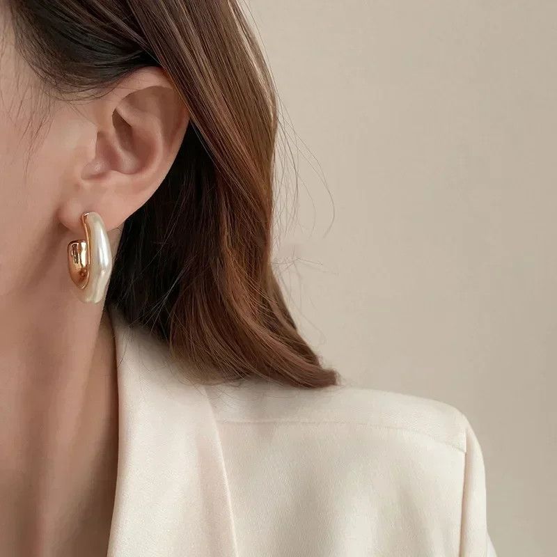 Other Gold Color Pearl Irregular Earring Size ONE SIZE - 5 Thumbnail