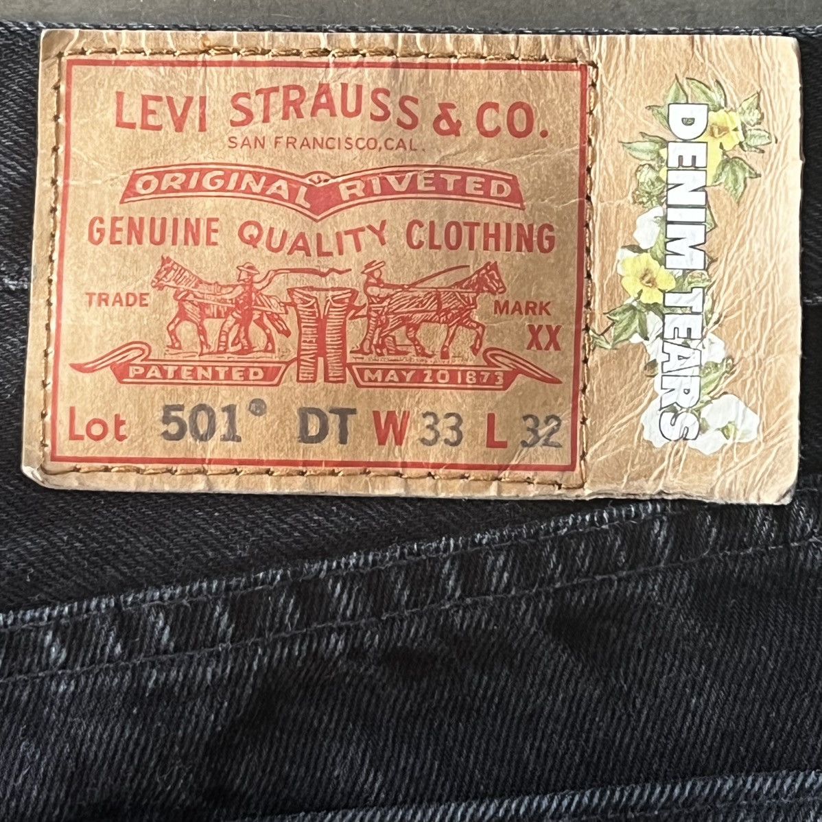 DENIM TEARS × Levi's 🇯🇲 PLANE JANE LEVI'S 501 BLACK DENIM JEANS Size US 33 - 12 Thumbnail